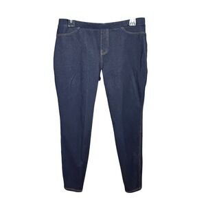 No Nonsense Denim Leggings Women Large Blue Dark Wash Stretch Jeggings